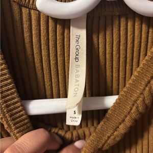 Babaton Ribbed Knit Sweater in Brown